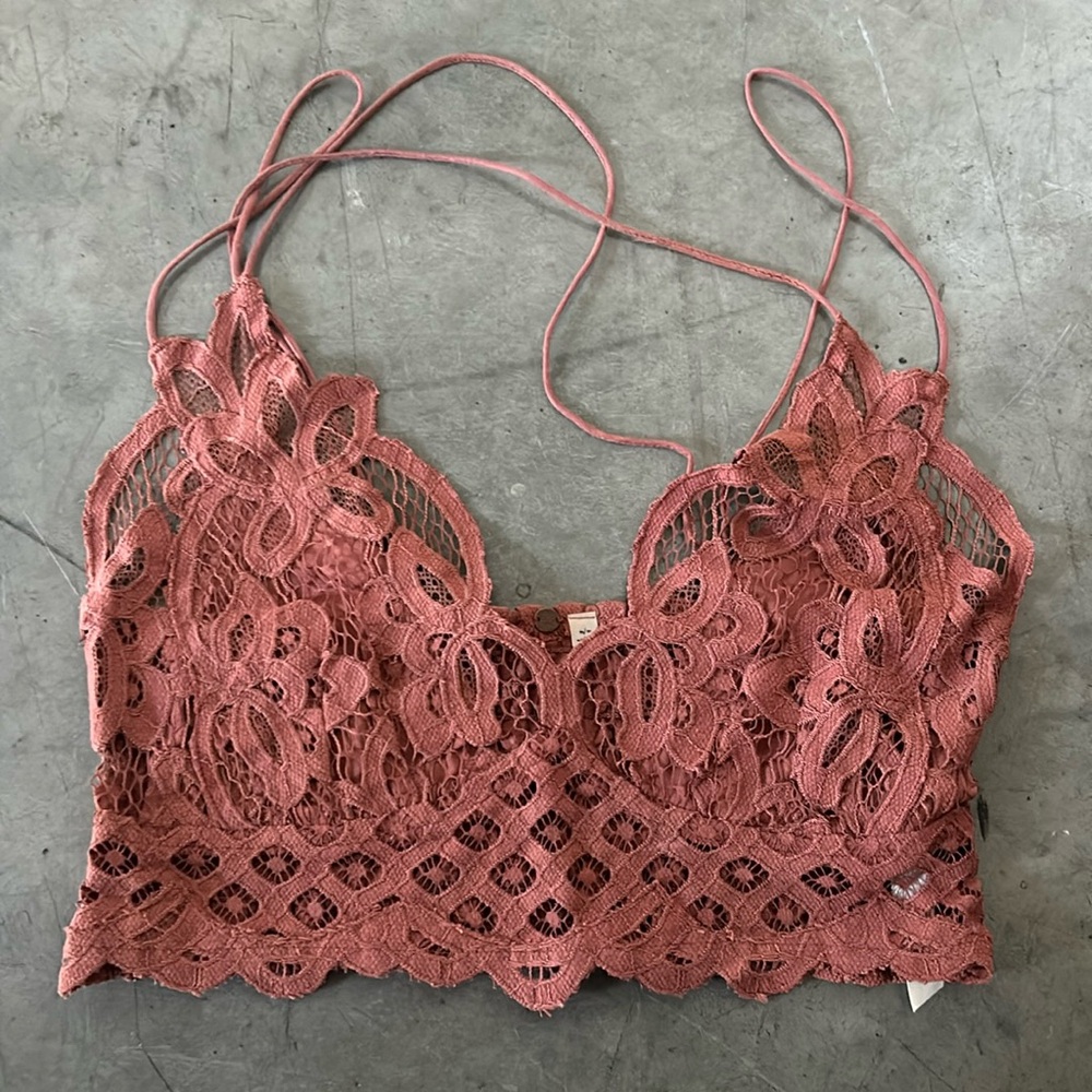 Free people mauve pink/orange crop top, size M